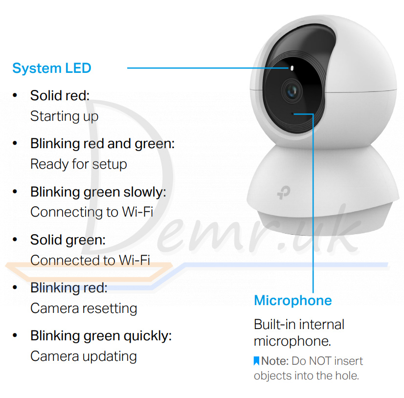 What does the light on the TP-Link Tapo C200 camera mean